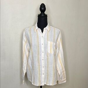 Universal Thread Gauzy Cotton Cover Up Button Down Shirt Size M